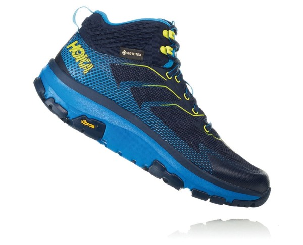 Hoka One One Toa GORE-TEX Mens UK - Black / Blue Hiking Shoes - UVPIK0924